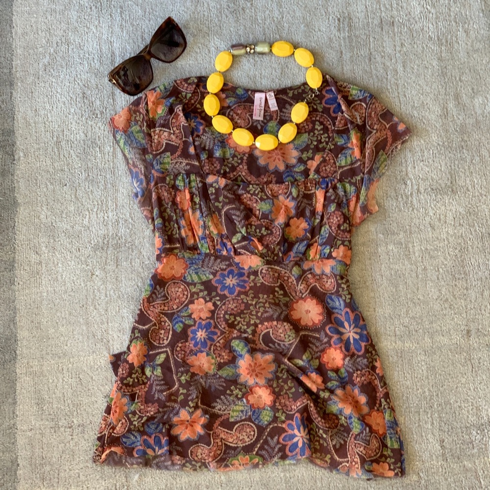 Anthropologie boho empire waist top